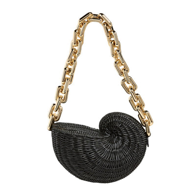 Poolside Bags Sculptural Black Anna Conch Clutch
