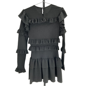 Tularosa Ruffled Black Selma Dress Size S