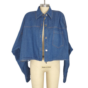 Laquan Smith Oversized Dark Blue Denim Size XS Shirt