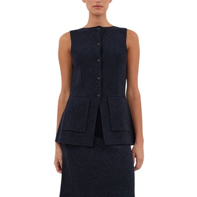 Dissh Knit Blue Ava Longline Vest Size M