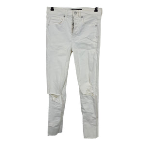 Veronica Beard High Rise Slim Straight White Ryleigh Size 25 Cotton Blend Denim Jeans