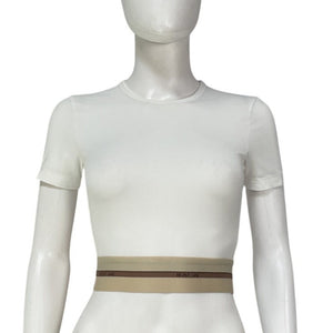 Helmut Lang Fitted White Cropped Tee Size S