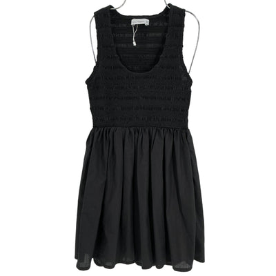 Faithfull The Brand Smocked Black Epoca Dress Size M