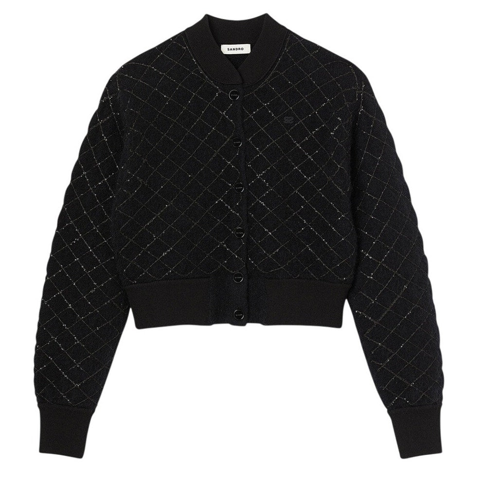 Sandro Sequined Black Coatigan Sweater Size S