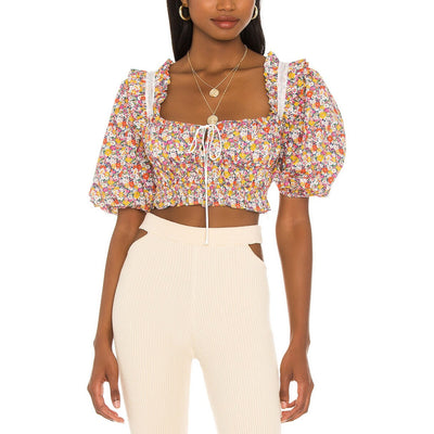 For Love & Lemons Floral Multicolor Libby Blouse Size M