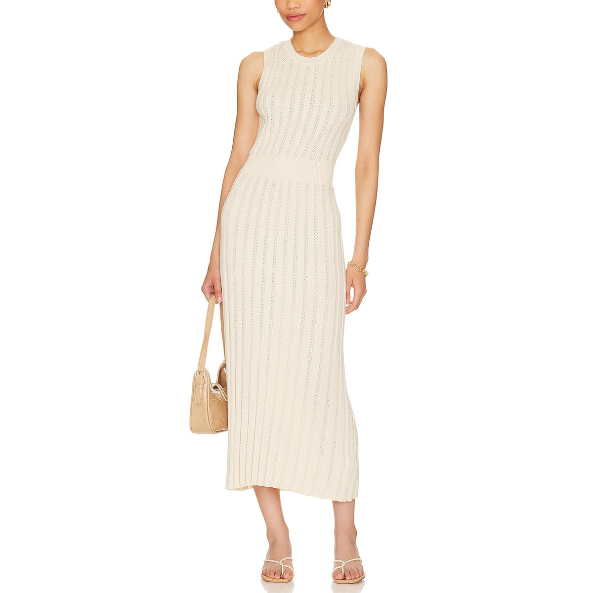 Varley Ribbed Birch Florian Dress Size S