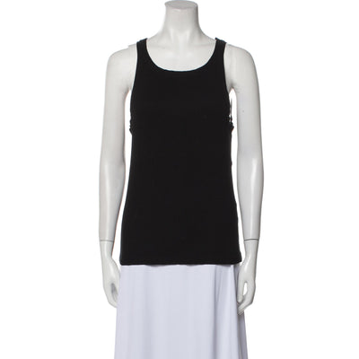 Nili Lotan Black Scoop Neck Sleeveless Top Size L