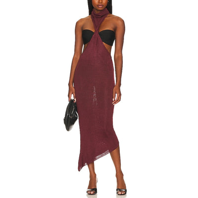 Baobab Sleek Burgundy Mendra Maxi Dress Size XS