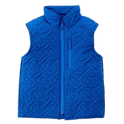 Burberry Quilted Blue Monogram 'B' Kids Vest Size 6Y