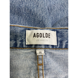 Agolde 'Cherie' Blue Cotton High Rise Straight Jean Size 28