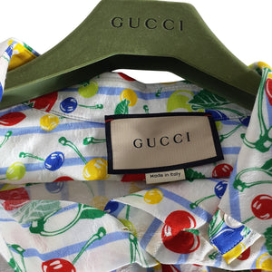 Gucci Print Cherry Stripe Size 44 IT/ US 8 Shirt