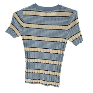 Rag & Bone Striped Blue Eloise Short Sleeve Crew Tee Size S