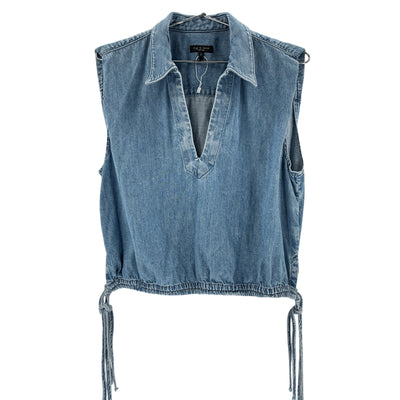 Rag & Bone Featherweight Blue Fiona Blouse Size L