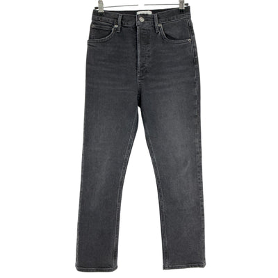 Agolde High Waist Black Riley Crop Denim Jeans Size 25