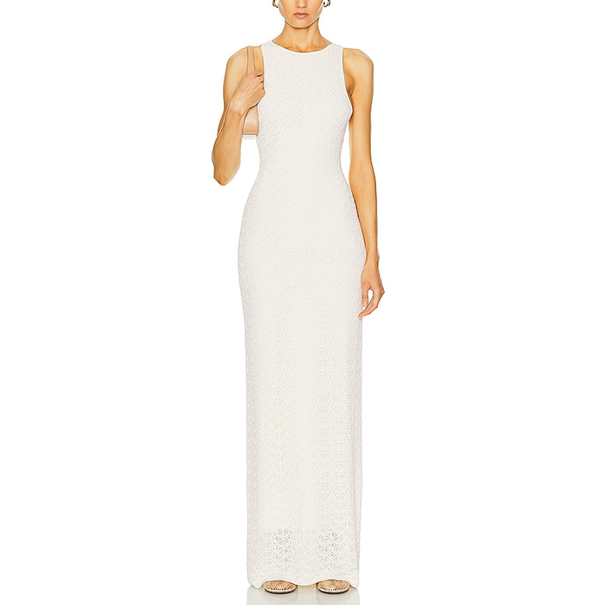 L'Academie Elegant Beige Amary Maxi Dress Size S