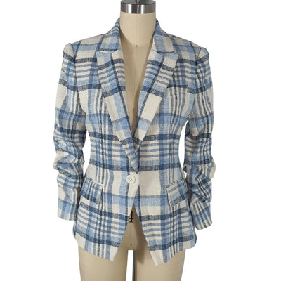 Derek Lam Plaid Blue Multi Ralph Jacket Size 4