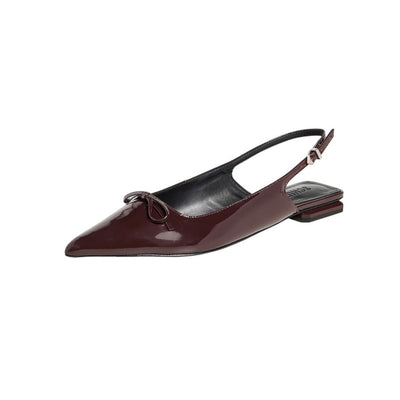 Schutz Glossy Burgundy Violetta Sculpt Slingback Flats Size 8.5 B