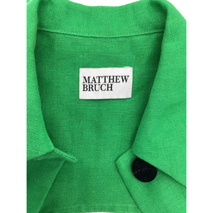 Matthew Bruch Utility Kelly Green Button Up Crop Top Size 1