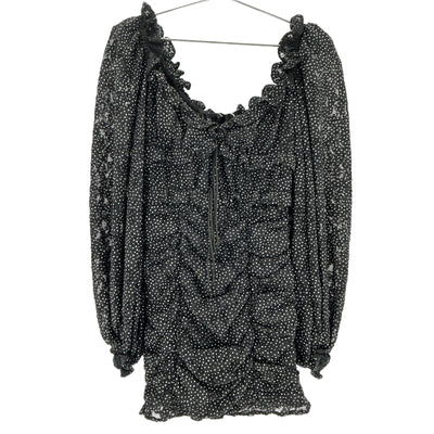 For Love & Lemons Ruffled Black Lelia Mini Dress Size S