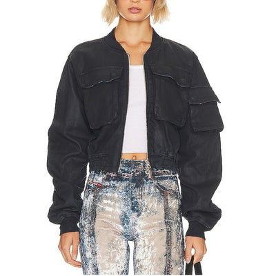 Diesel Cropped Blue Khlo Jacket Size XXS