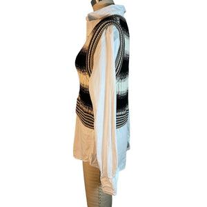 Veronica Beard Striped White Spear Vest Size S