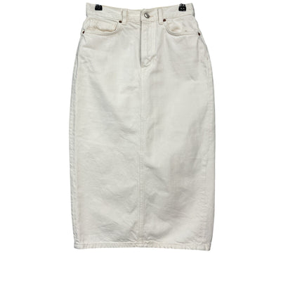 Reformation High Rise Denim Midi Cream Jayde Skirt Size 26