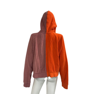 Donni Colorblock Rhubarb Papaya Duo Zip Up Hoodie Size XXL