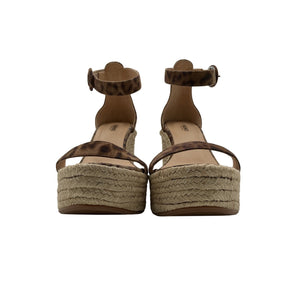 L'Agence Brown Elysee Wedge Sandal Size 38 EU / US 8