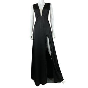 Sau Lee Satin Black Genevie Gown Size 4