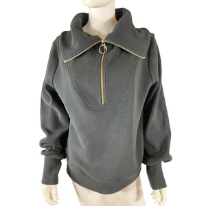 Varley Cozy Black Vine Half Zip Pullover Size S
