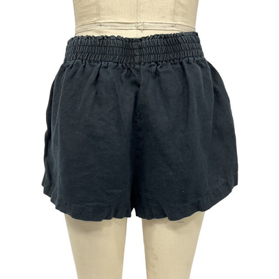 Reformation Linen Black Charlotte Shorts Size L