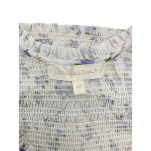 Loveshackfancy Smocked Dusty Lavender Dovi Blouse Size XS