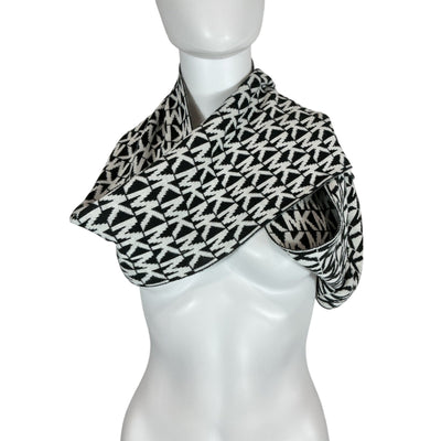 Michael Kors Graphic Black And White Monogram Scarf