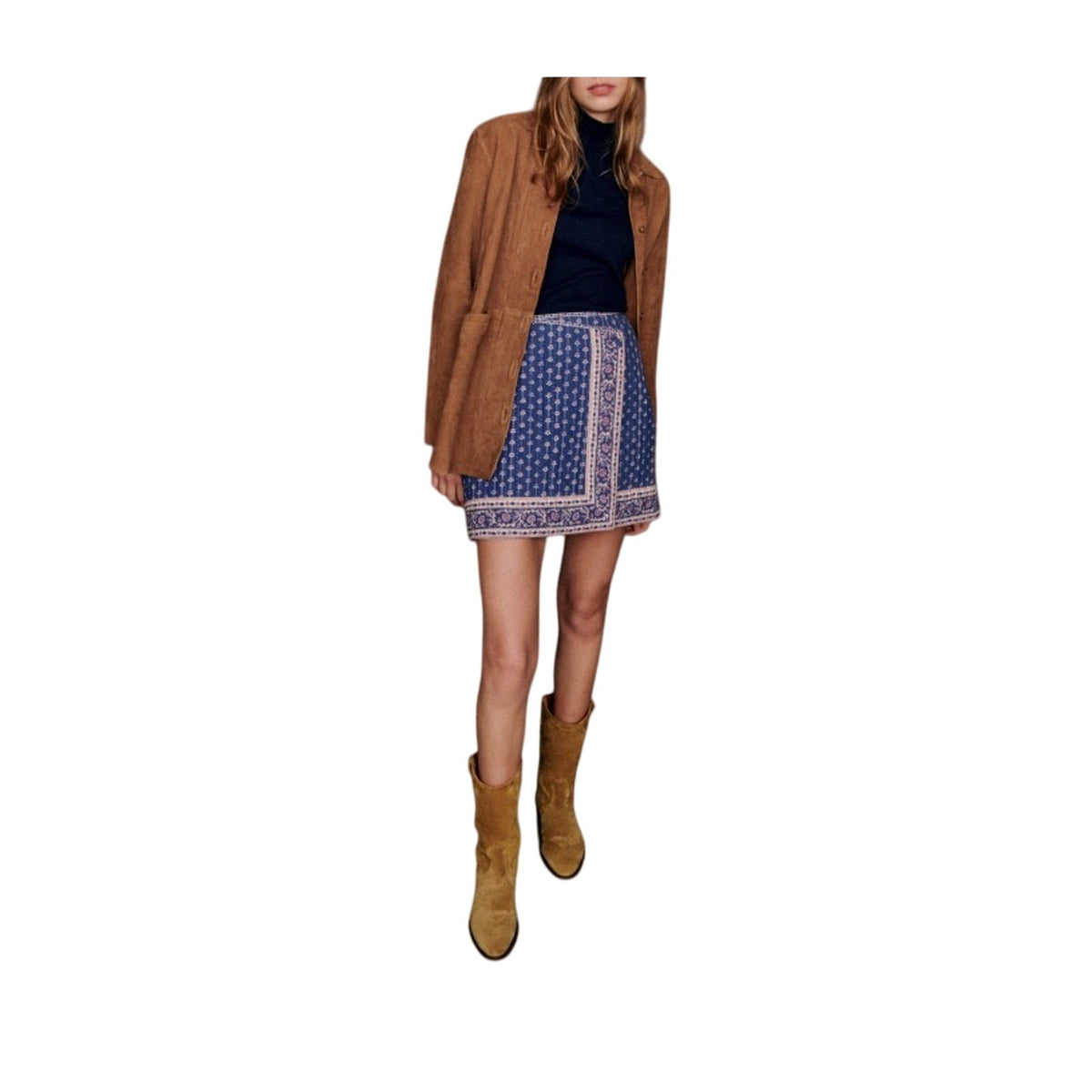 Sézane 'Laure' Blue Cotton Skirt Size 38