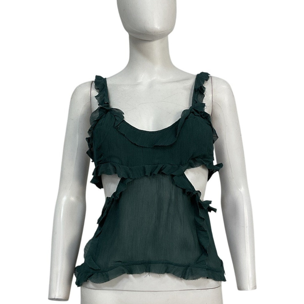 Acne Studios Ruffled Teal Strap Top Size 40 NWT