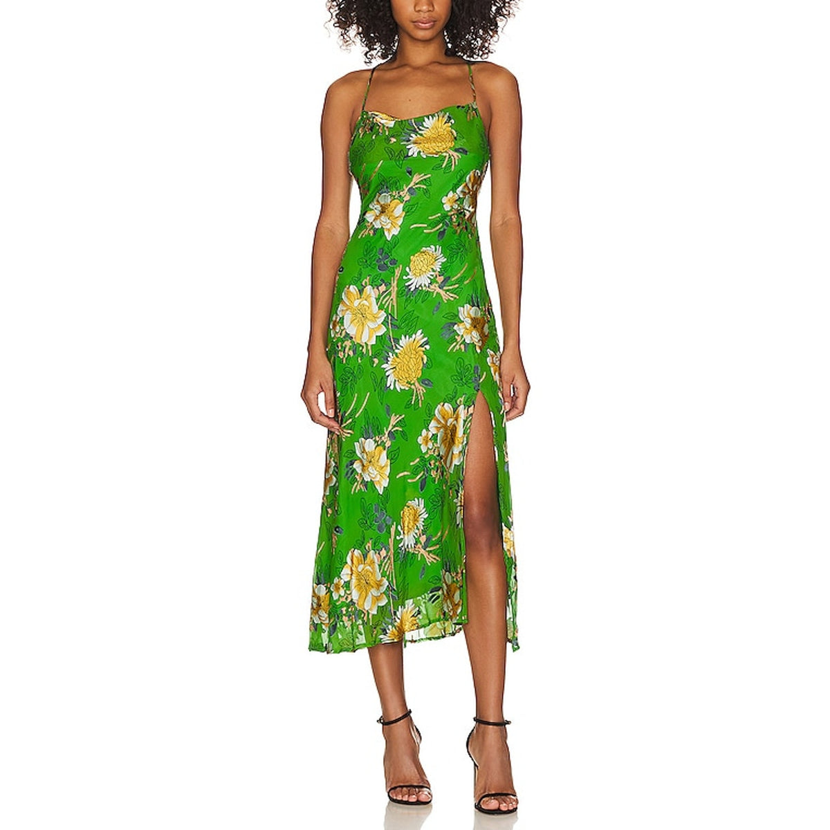Astr The Label 'Gaia' Green Satin Dress Size L
