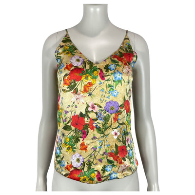 L'agence Floral Yellow Multi Gabriella Tank Top Size XXS
