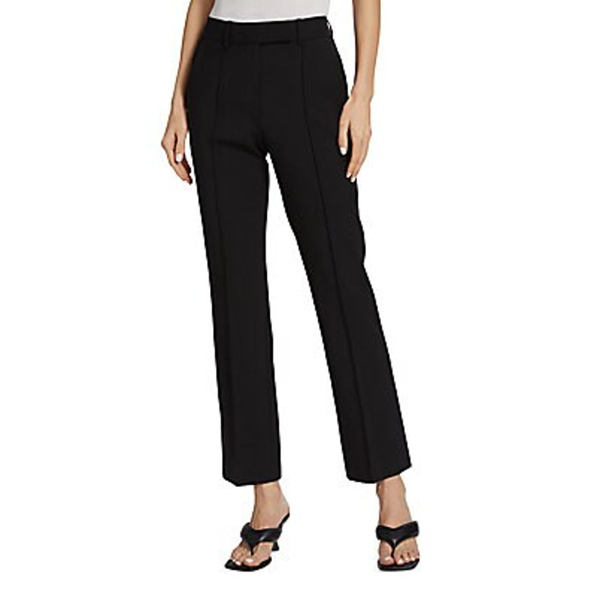 Helmut Lang 'Pin' Black Tucked Stovepipe Wool Pants Size 6