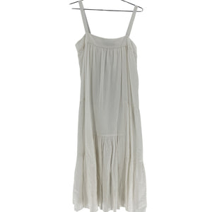 Jenni Kayne Seersucker White Summer Midi Size S Cotton Blend Dress