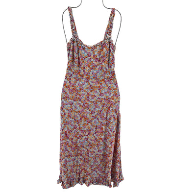 Faithfull The Brand Smocked Turnesol Floral Print Noemie Midi Dress Size S