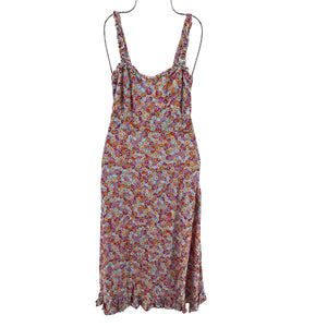 Faithfull The Brand Smocked Turnesol Floral Print Noemie Midi Dress Size S