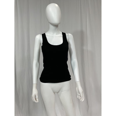 Favorite Daughter Black 'The Take It Easy' Merino Wool Rib Scoop Neck Tank Top Size S