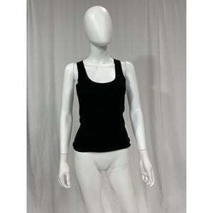 Favorite Daughter Black 'The Take It Easy' Merino Wool Rib Scoop Neck Tank Top Size S