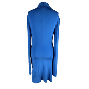 Off-White Sleek Blue Twist-Front Jersey Mini Dress Size 42