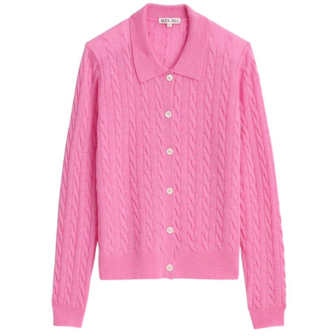 Alex Mill Pink Mini Cable Cardigan Size S