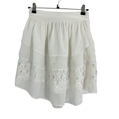 Iro Lace Inset Tiered White Mugue Skirt Size 34