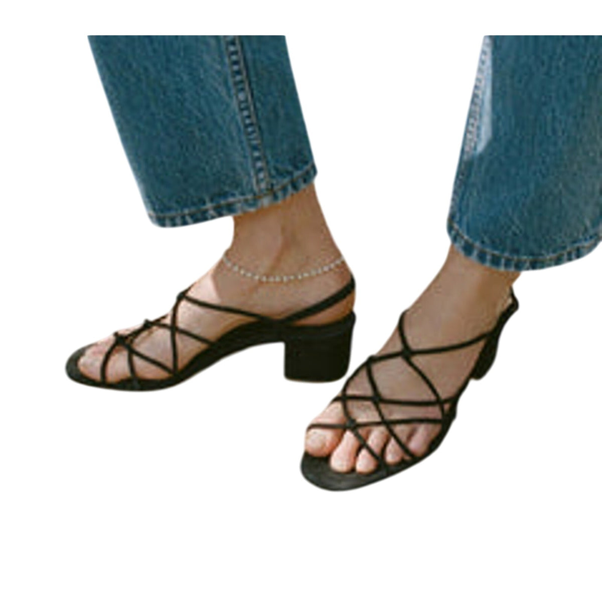 Dôen 'Reve' Black Suede  Block Heel Sandal Size 9