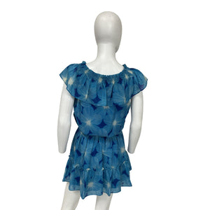 Ramy Brook Printed Blue Danica Ruffle Mini Size XS Dress