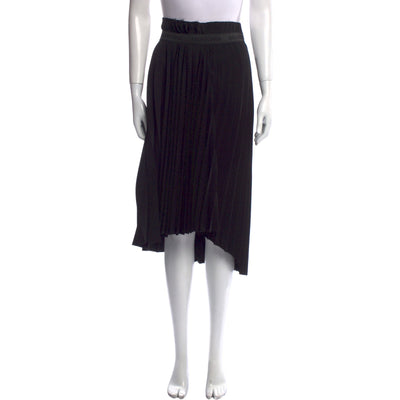 Balenciaga Pleated Black Midi Length Skirt Size 38 EU / US 6