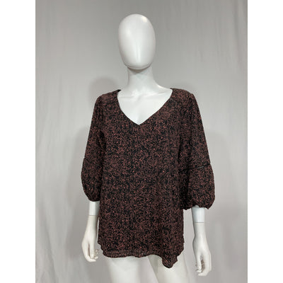Hatch 'The Juliet' Black Floral Print Top Size 3